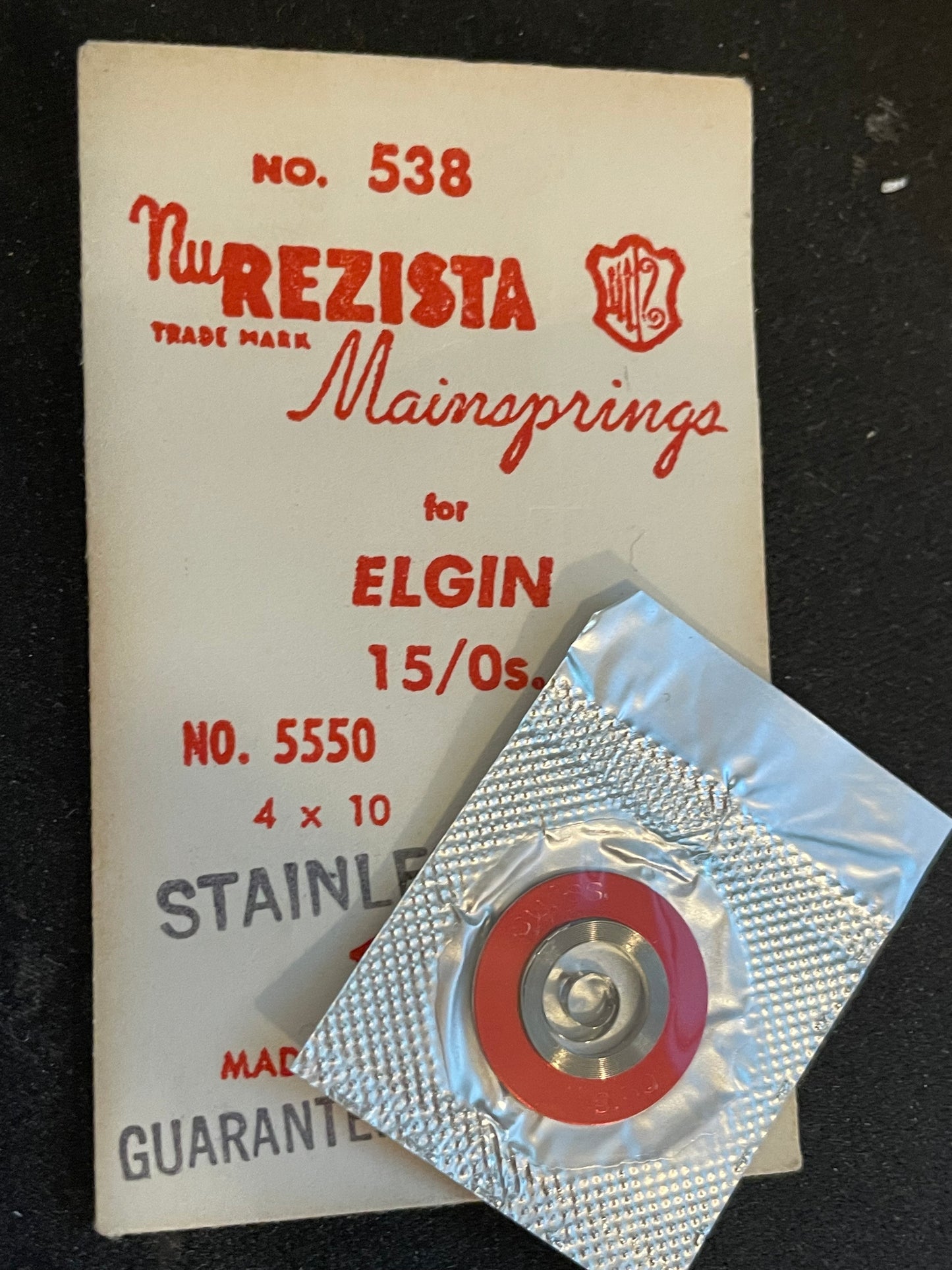 NuRezista Mainspring #538 for Elgin 15/0 Factory No. 5550 - Alloy