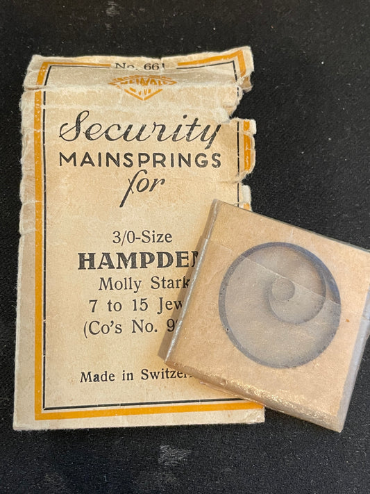 Newall Security Mainspring #661 for 3/0s Hampden #9696 - Steel