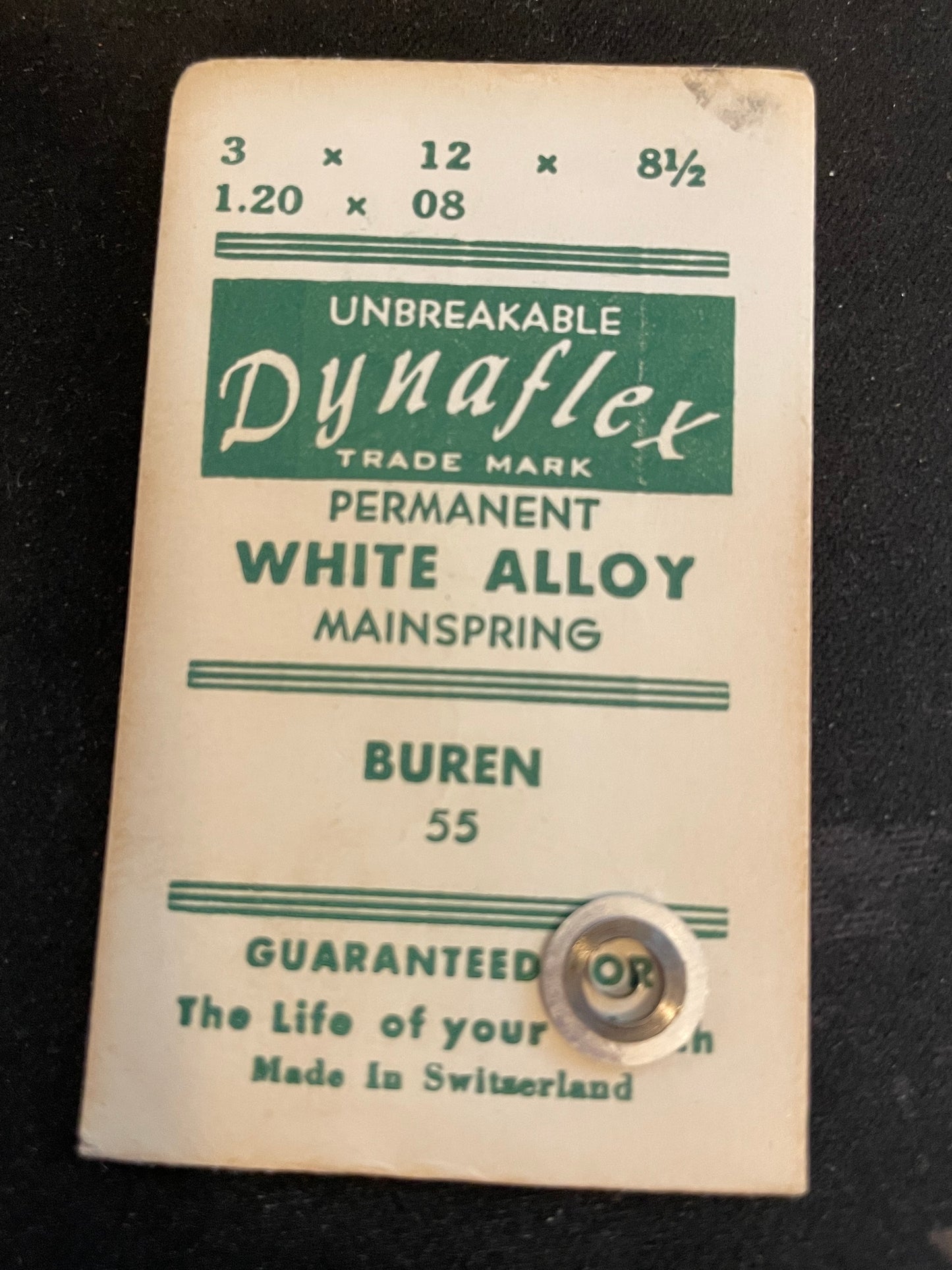 Dynaflex Unbreakable Mainspring for Buren caliber 55 - Alloy