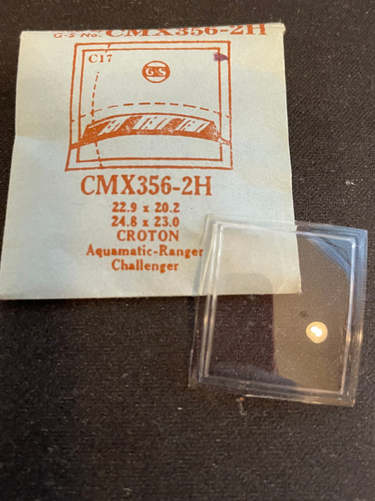 GS CMX356-2H Fancy Wrist Watch Crystal for CROTON Auqamatic - Ranger, Challenger - 22.9 x 20.0 mm - New