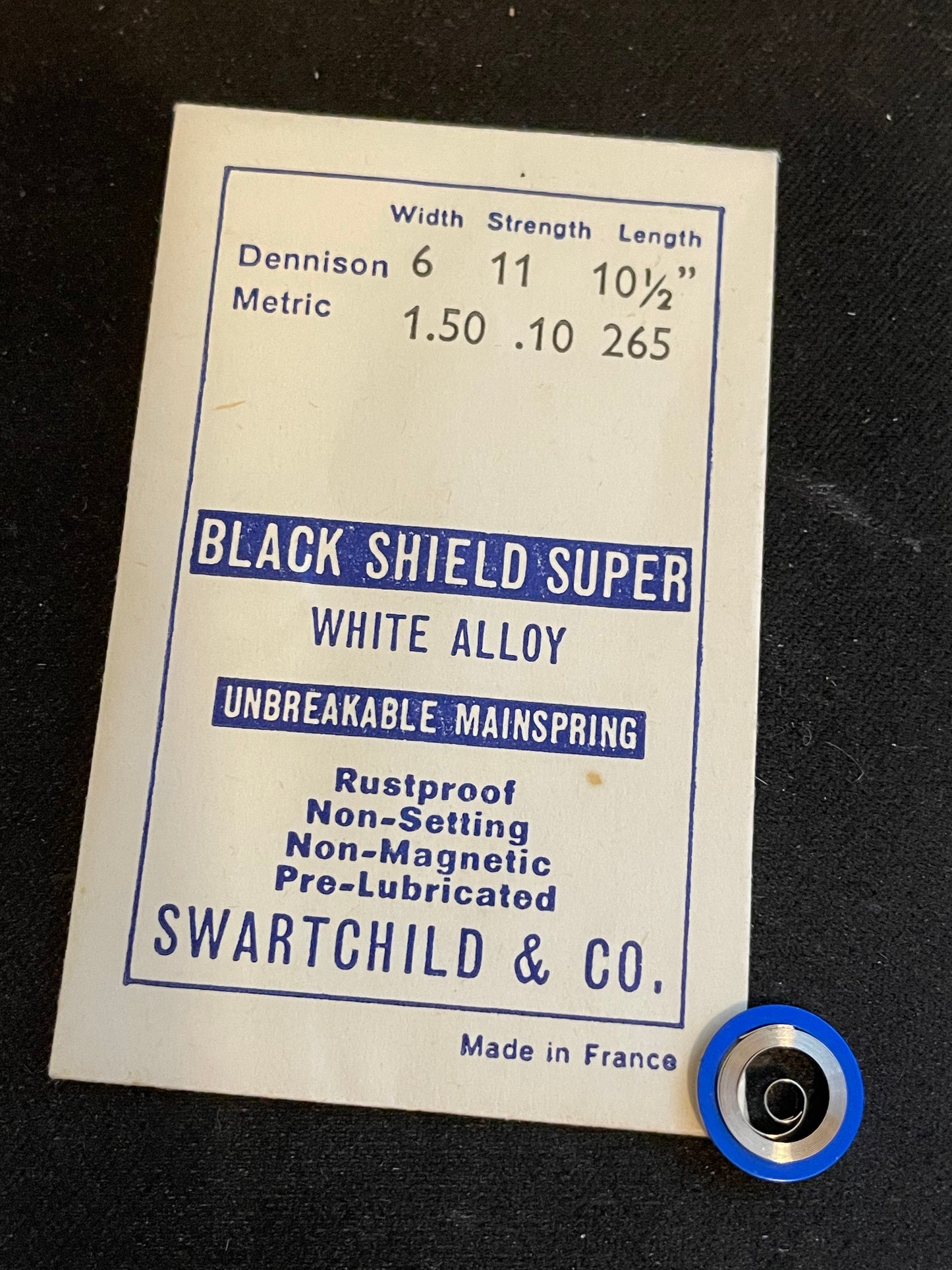 Swartchild Black Shield SUPER Mainspring for Felsa 330P, 331, 332, 334, 340, 345, 347 - Alloy