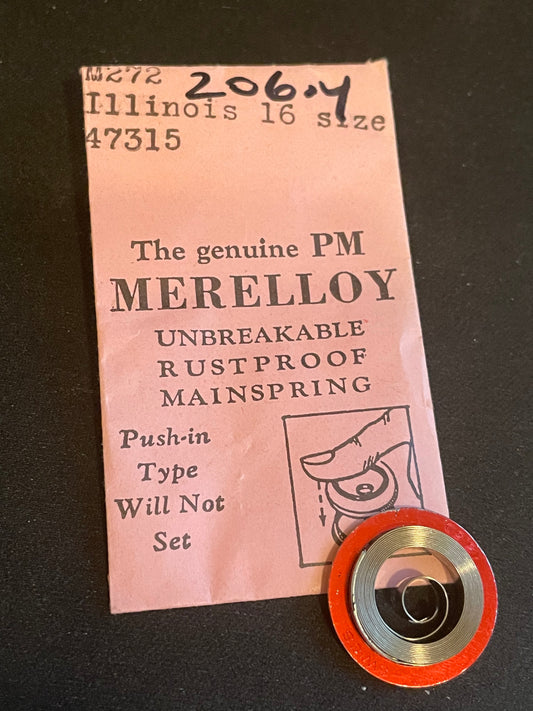 PM Merelloy Mainspring M272 for 16s Illinois 47315 - Alloy