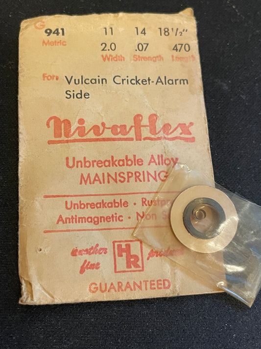 Nivaflex Mainspring G941 for Vulcain caliber 120 Wrist Alarm - Alloy