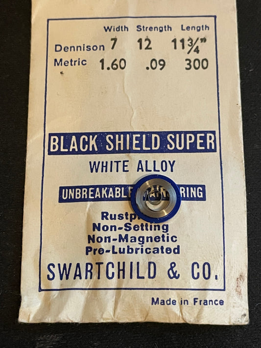 Swartchild Black Shield SUPER Mainspring for Durowe 5, 11, 14, 16, 25, 44 - Alloy