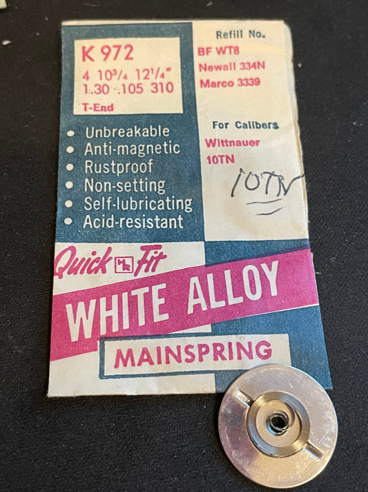 HR Quick Fit Mainspring K972 for Wittnauer 10TN - Alloy