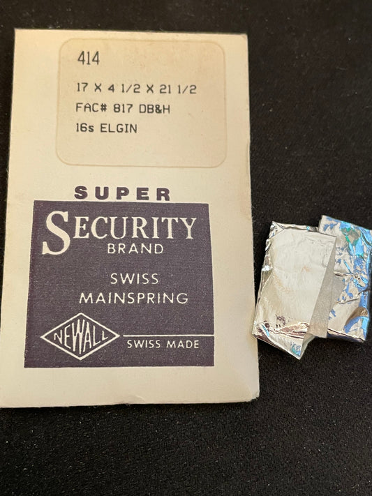 Newall SUPER Mainspring #414 for 16s Elgin No. 817 - Alloy