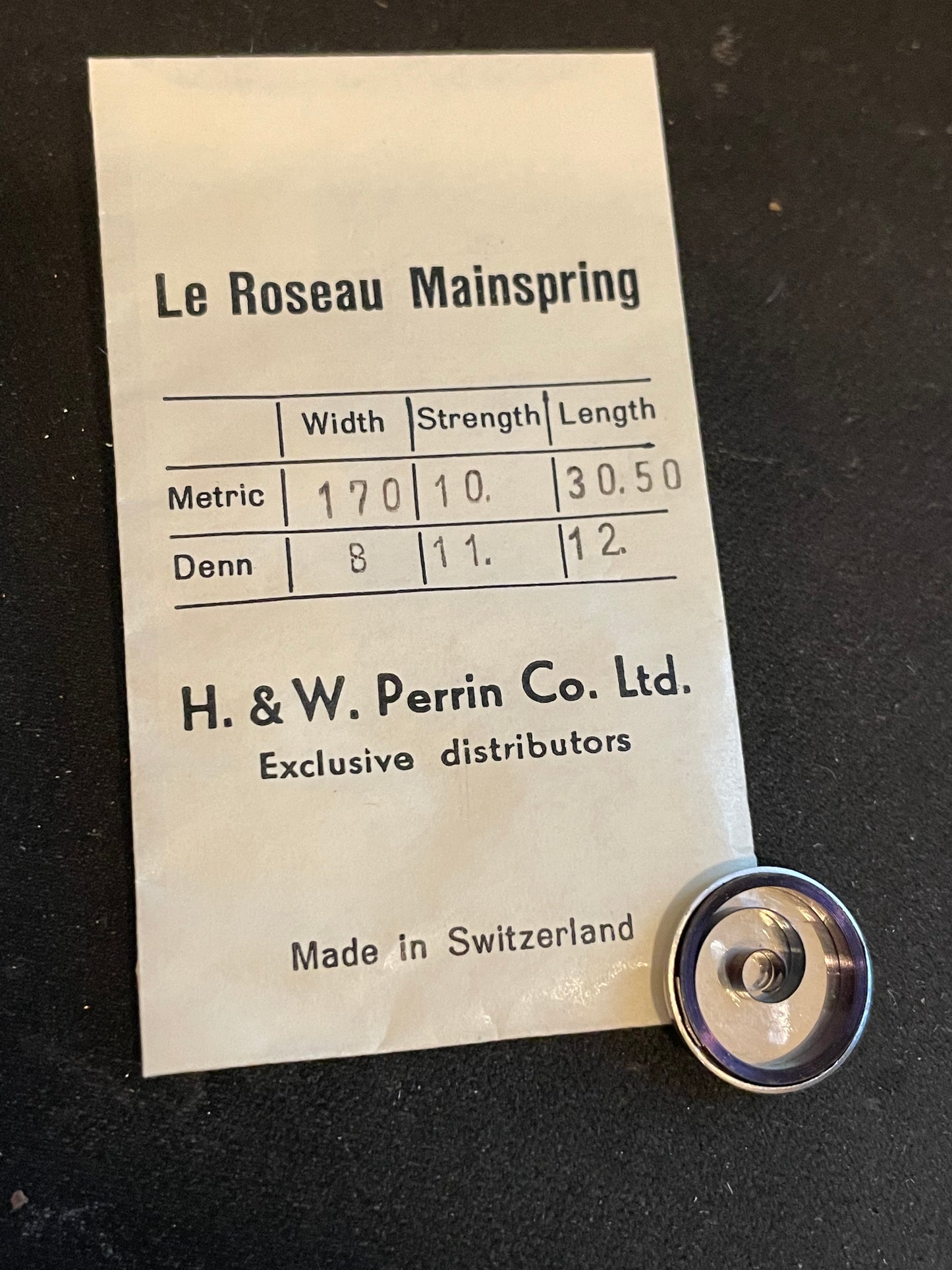 H. & W. Perrin Co. Mainspring for Arogno calibers 80, 81, 120 to 126 - Steel
