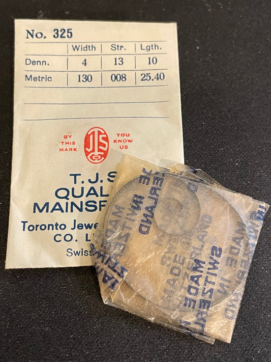T.J.S. Mainspring No. 325 for Bulova caliber 6AM - Steel