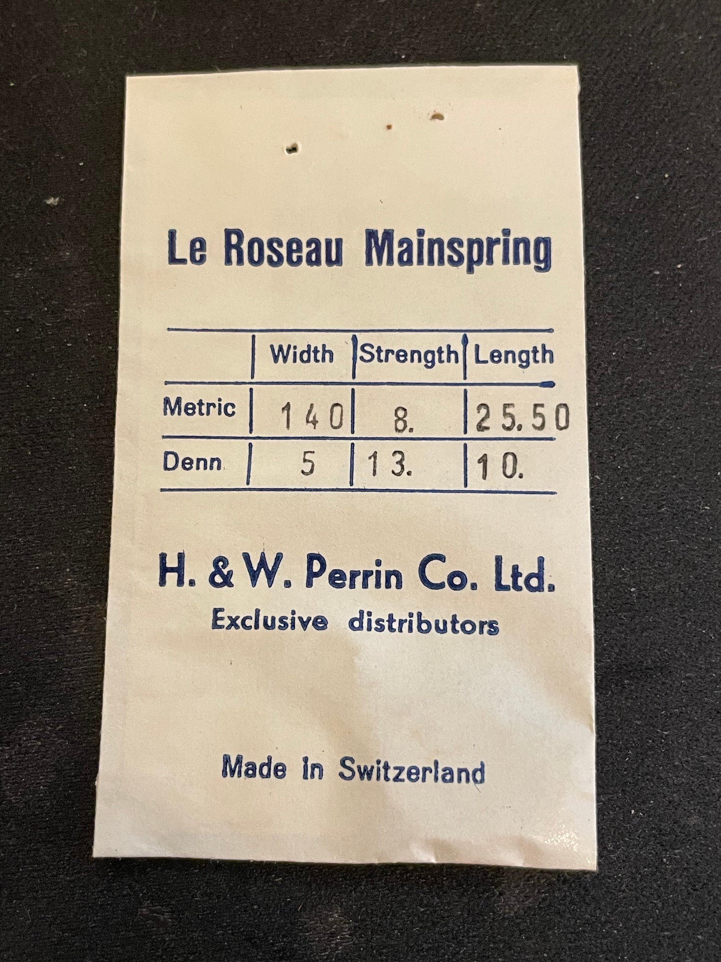 H. & W. Perrin Steel Mainspring for AS 655 953 955 959 985 1011 1046 + many others