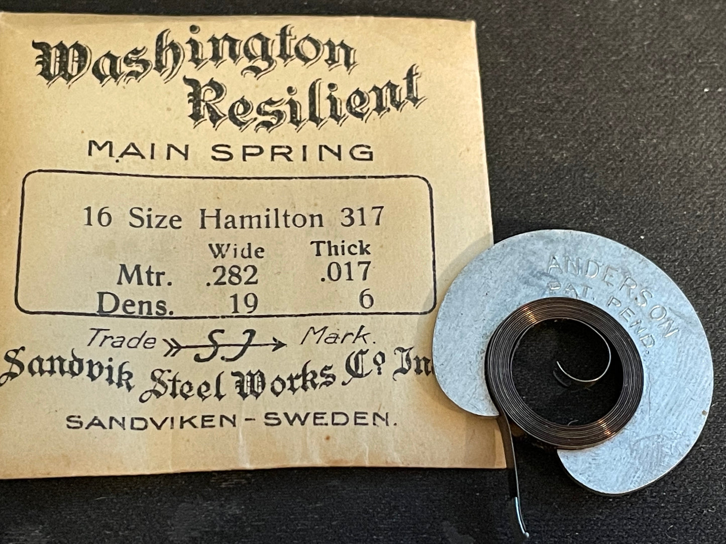 Washington Mainspring for 16s Hamilton No. 317 - Steel