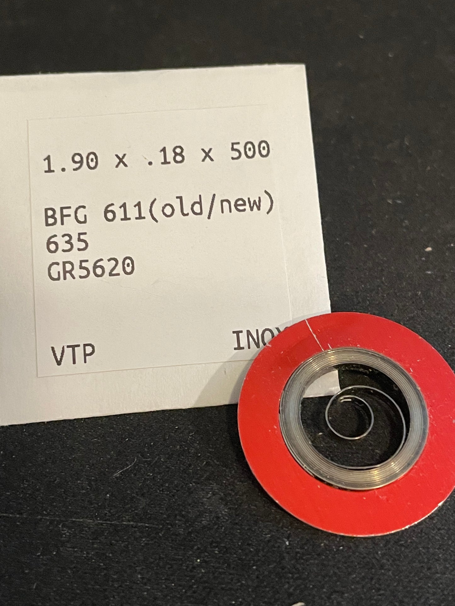 Alloy Mainspring for 19 ligne BFG caliber 611 (new & old), 635