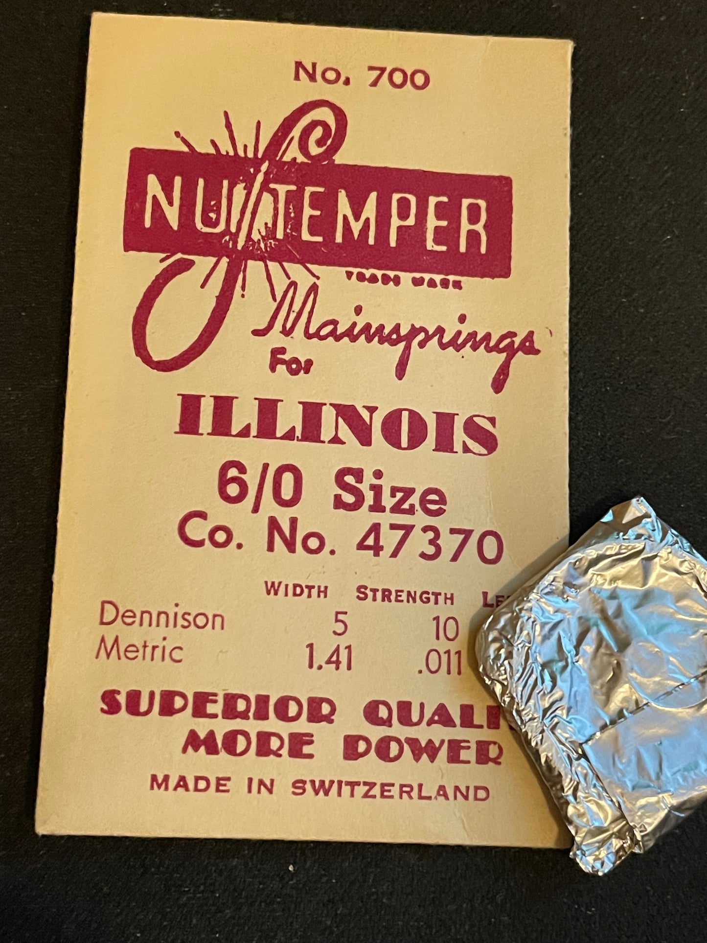 NuTemper Mainspring #700 for Illinois 6/0s No. 47370 - Steel