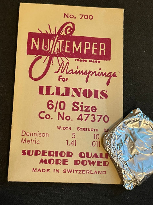 NuTemper Mainspring #700 for Illinois 6/0s No. 47370 - Steel