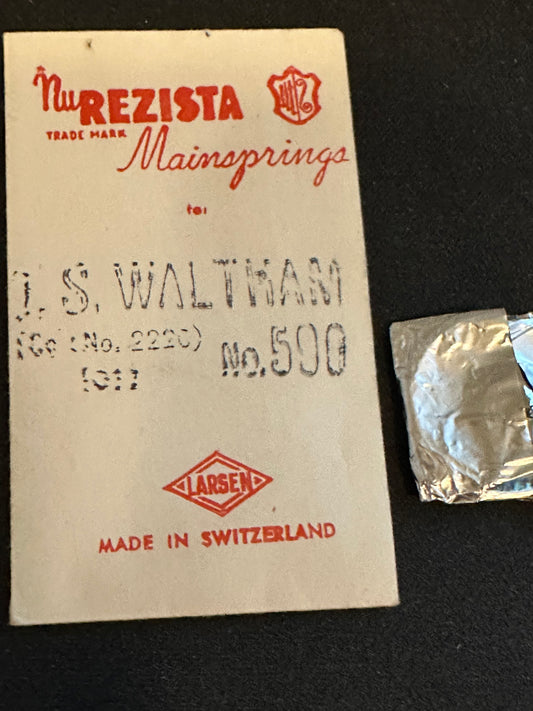 NuRezista Mainspring #590 for Waltham 0s Factory No. 2220 - Steel