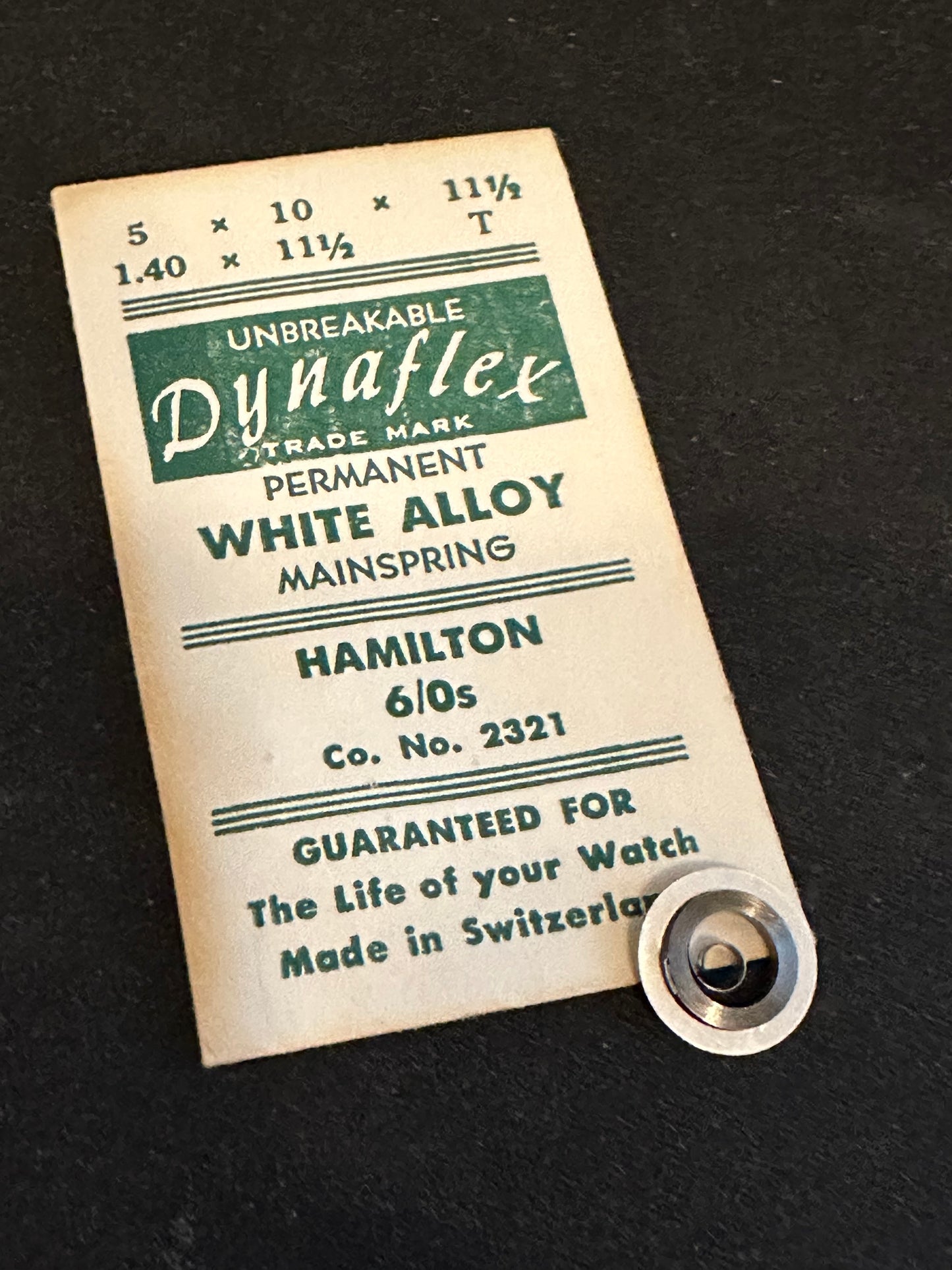 Dynaflex Mainspring for 6/0s Hamilton No. 2321 - Alloy