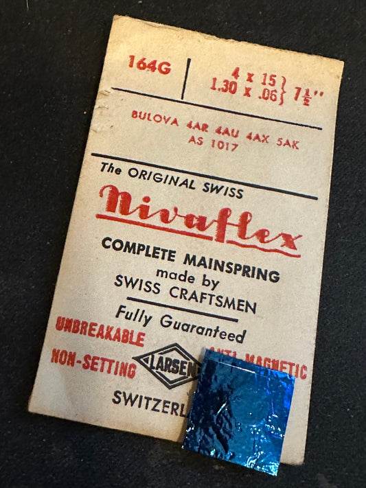 Nivaflex Mainspring 164G for Bulova 4AR, 4AU, 4AX, 5AK, AS 1017 - Alloy