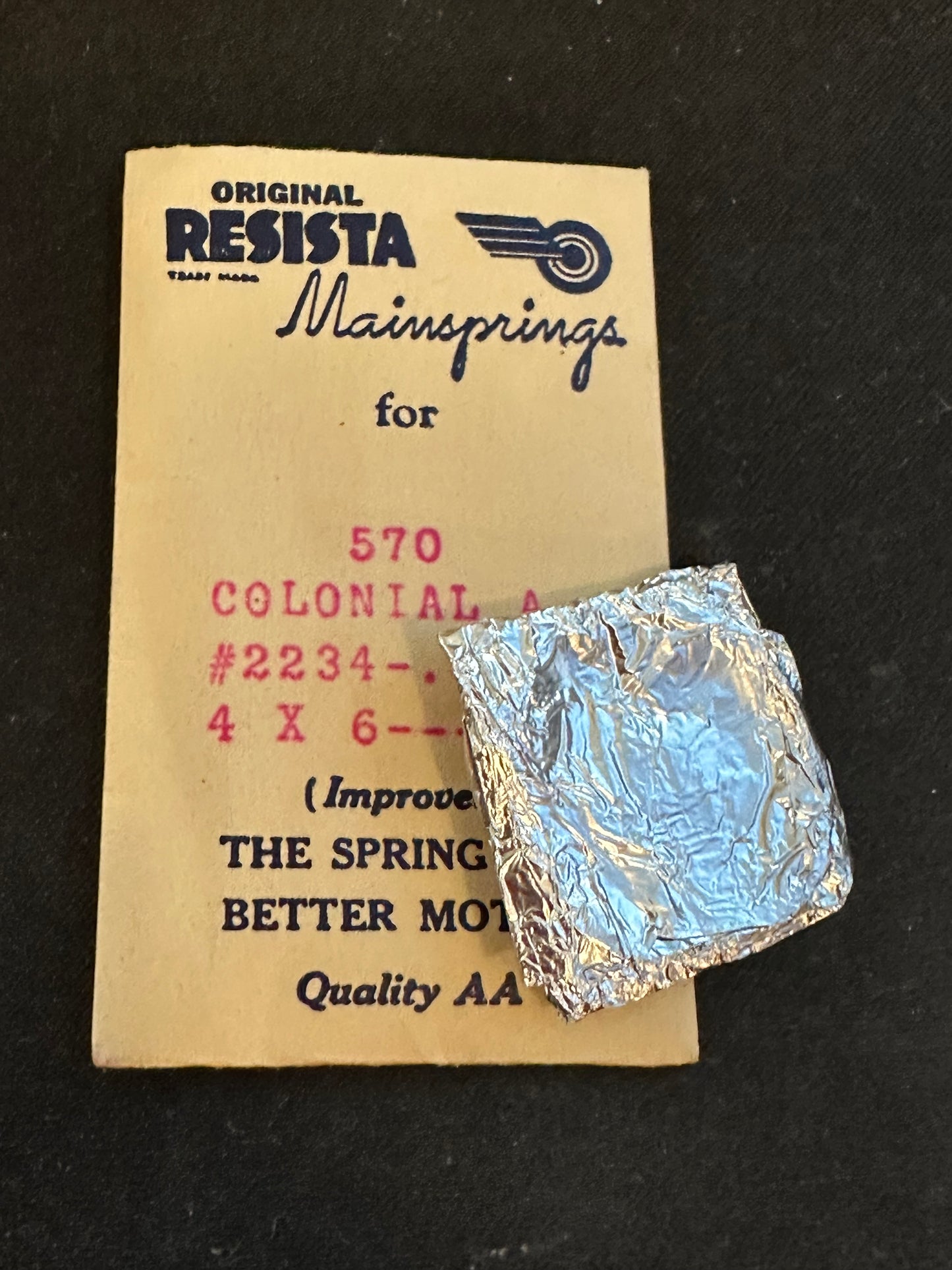 Resista Mainspring #570 for Waltham Colonial A Factory No. 2234 - Steel