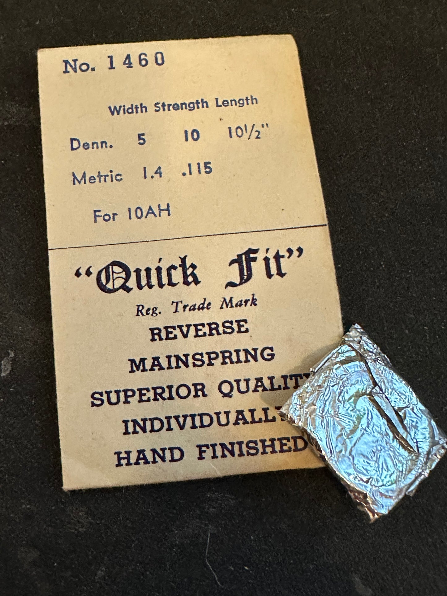 Quick Fit Mainspring 1460 for Bulova caliber 10AH - Steel