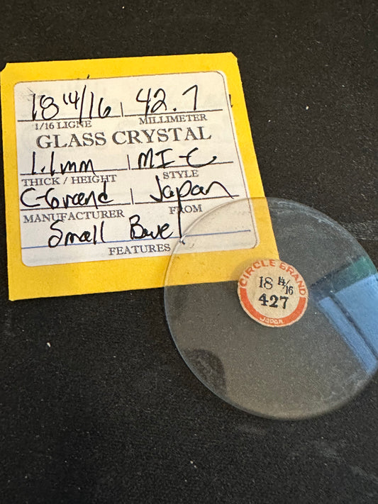 Circle Brand Vintage Glass Pocket Watch Crystal 18-14/16 (~42.7mm) - NOS