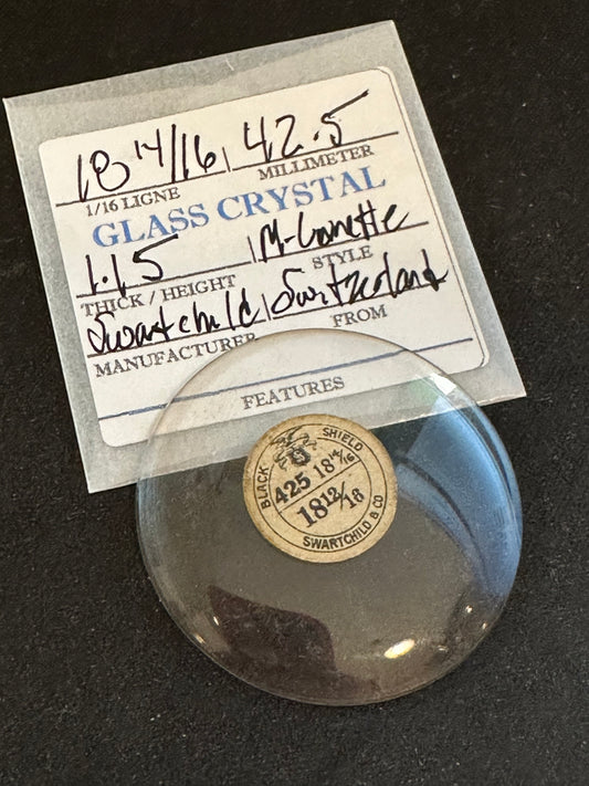 Swartchild Vintage Glass Pocket Watch Crystal 18-14/16 (~42.5mm) - NOS