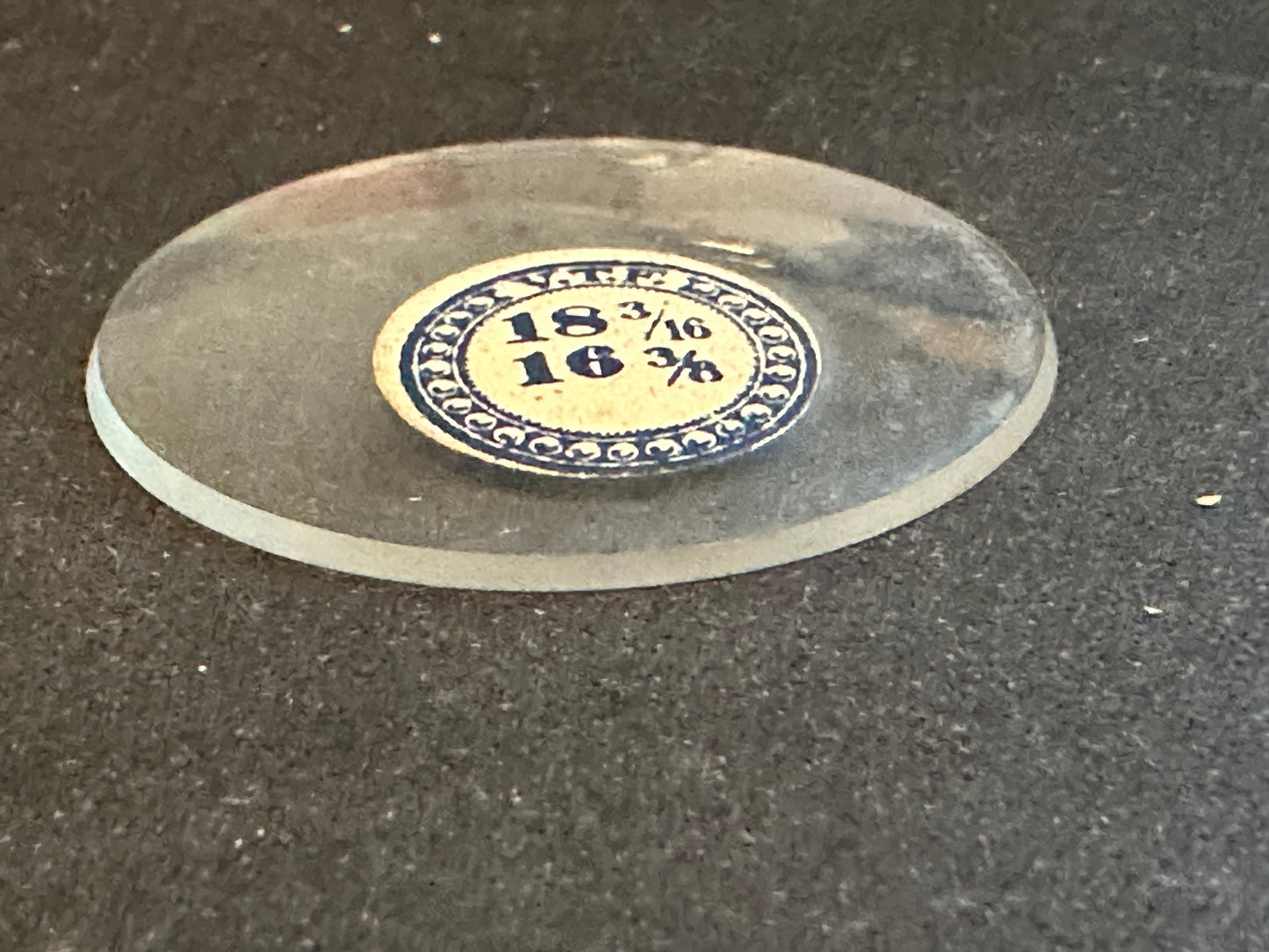 VTF Vintage Glass Pocket Watch Crystal 18-3/16 (~41.0mm) - NOS