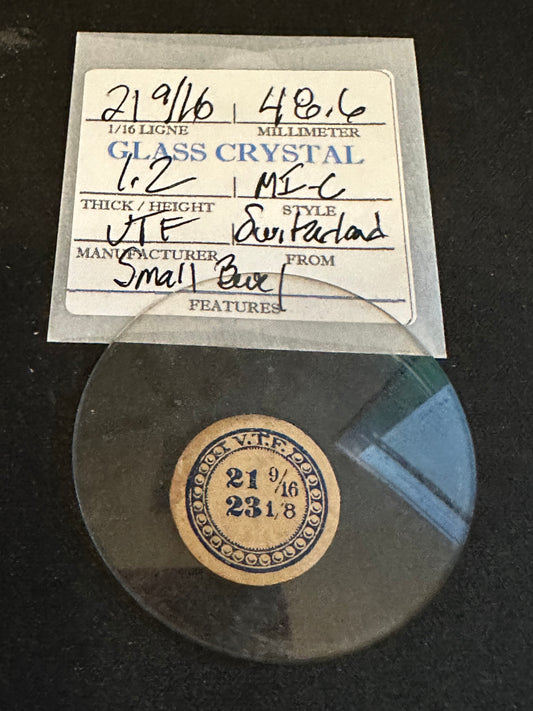 VTF Vintage Glass Pocket Watch Crystal 21-9/16 (~48.6mm) - NOS