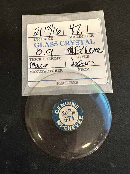 Marco Mi-Chevee Vintage Glass Pocket Watch Crystal 21-13/16 (47.1mm) - NOS