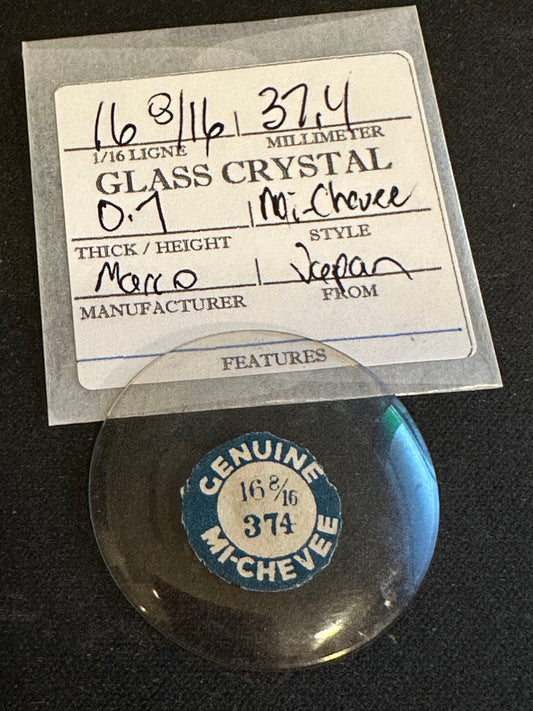 Marco Mi-Chevee Vintage Glass Pocket Watch Crystal 16-8/16 (37.4mm) - NOS