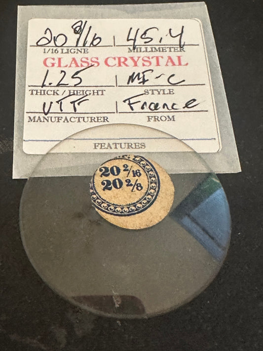 VTF Vintage Glass Pocket Watch Crystal 20-2/16 (~45.4mm) - NOS