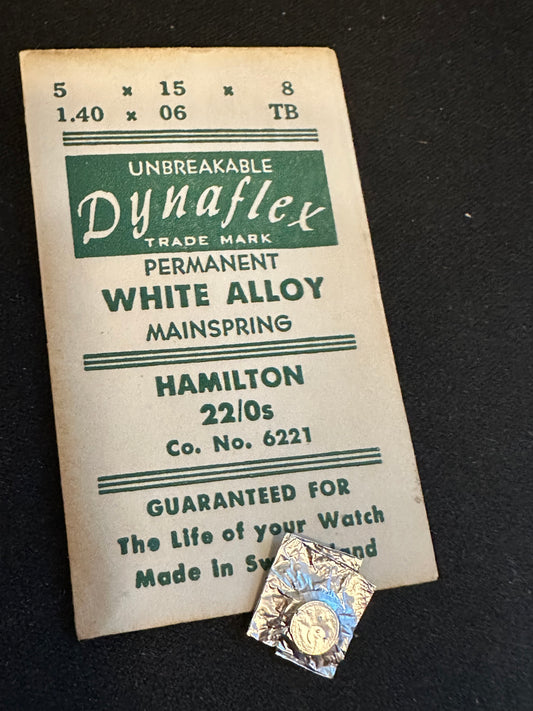 Dynaflex Mainspring for Hamilton 22/0s No. 6221 / 718601 - Alloy