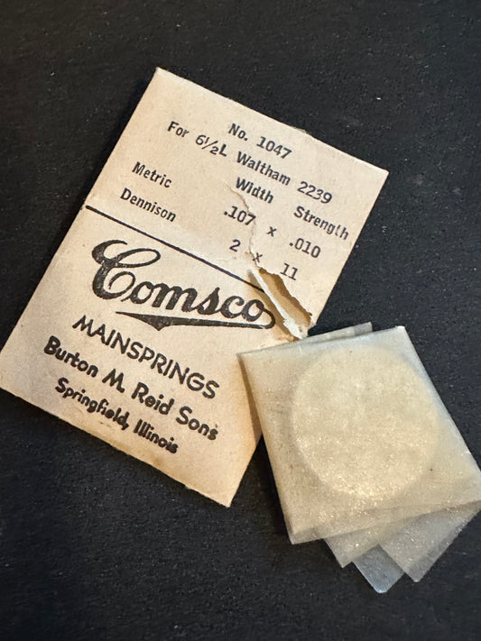 Comsco Mainspring #1047 for Waltham 6½ ligne No. 2239 - Steel