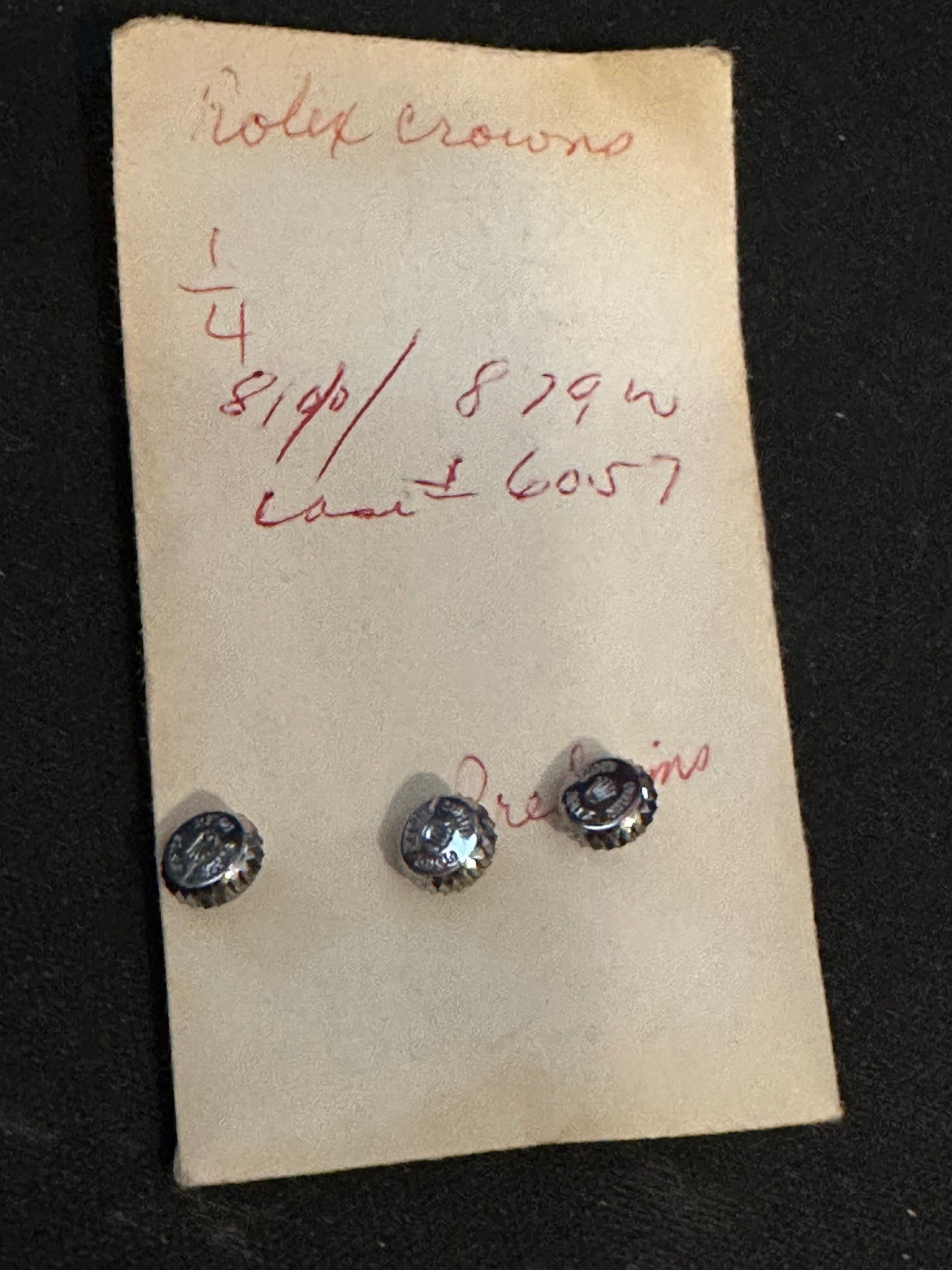 Lot of 3 Waterproof Rolex Oyster Marked Crowns