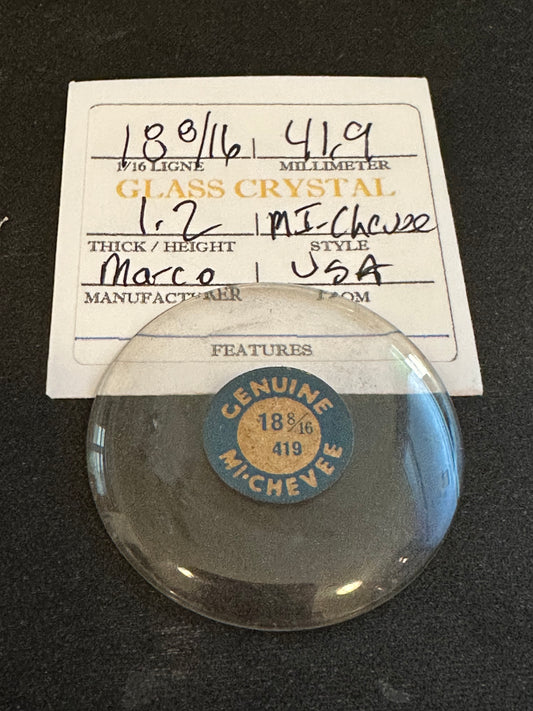 Marco Mi-Chevee Vintage Glass Pocket Watch Crystal 18-8/16 (41.9mm) - NOS