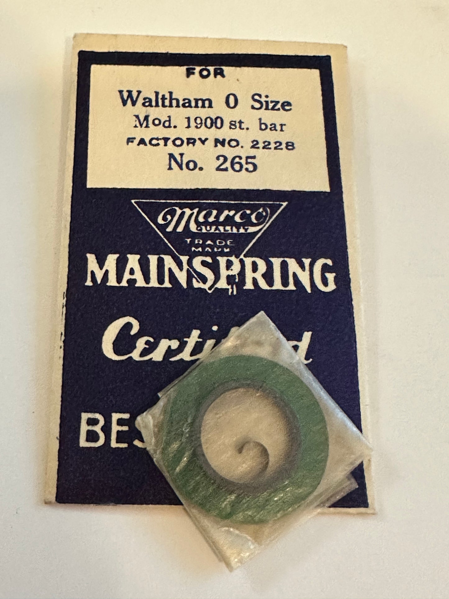 Marco Mainspring #265 for 0s Waltham Factory No. 2228 - Steel