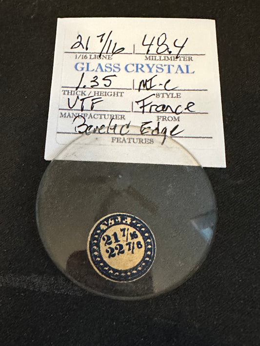 VTF Vintage Glass Pocket Watch Crystal 21-7/16 (~48.4mm) - NOS