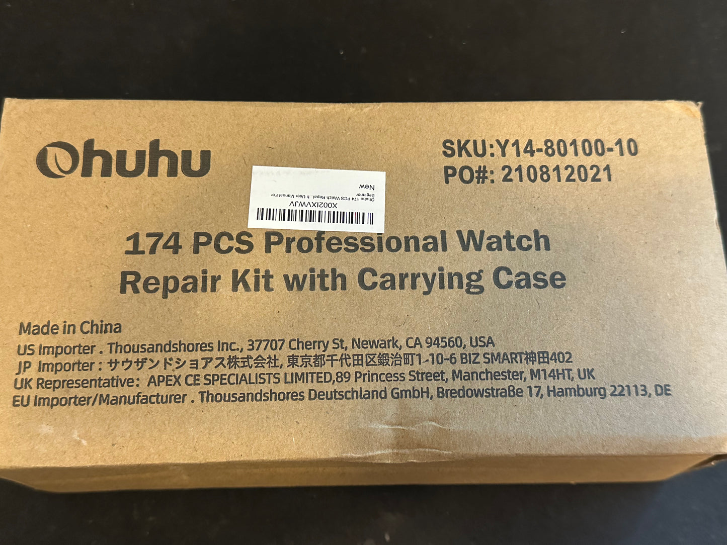 Ohuhu 174 Piece Professional Watch Repair Kit with Carrying Case NIB