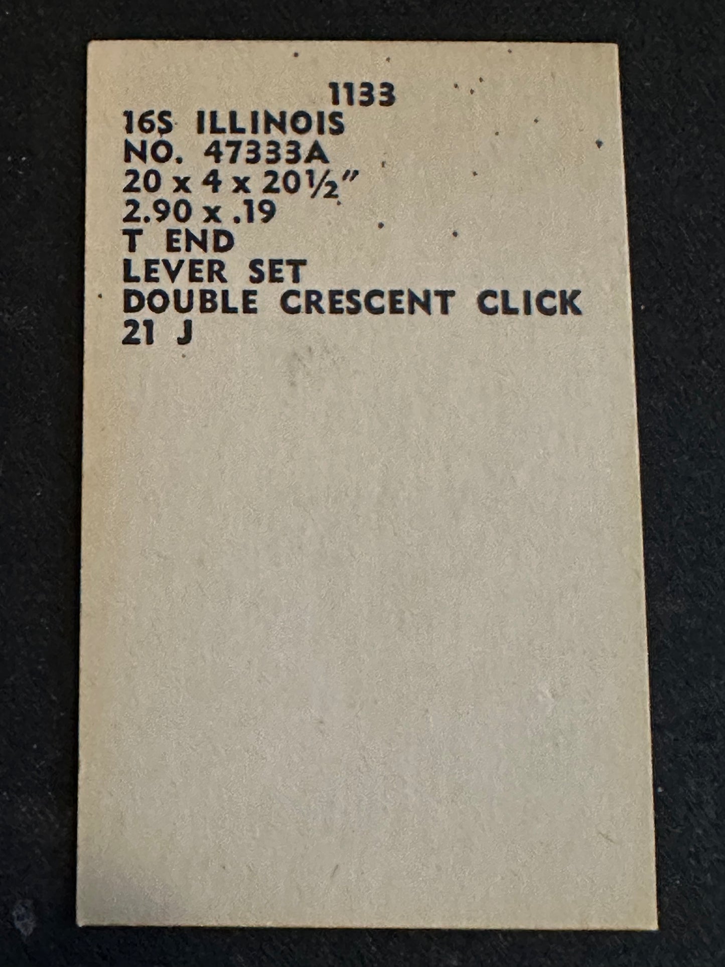 Comsco Mainspring #1133 for Illinois 16s Factory No. 47333A - Steel