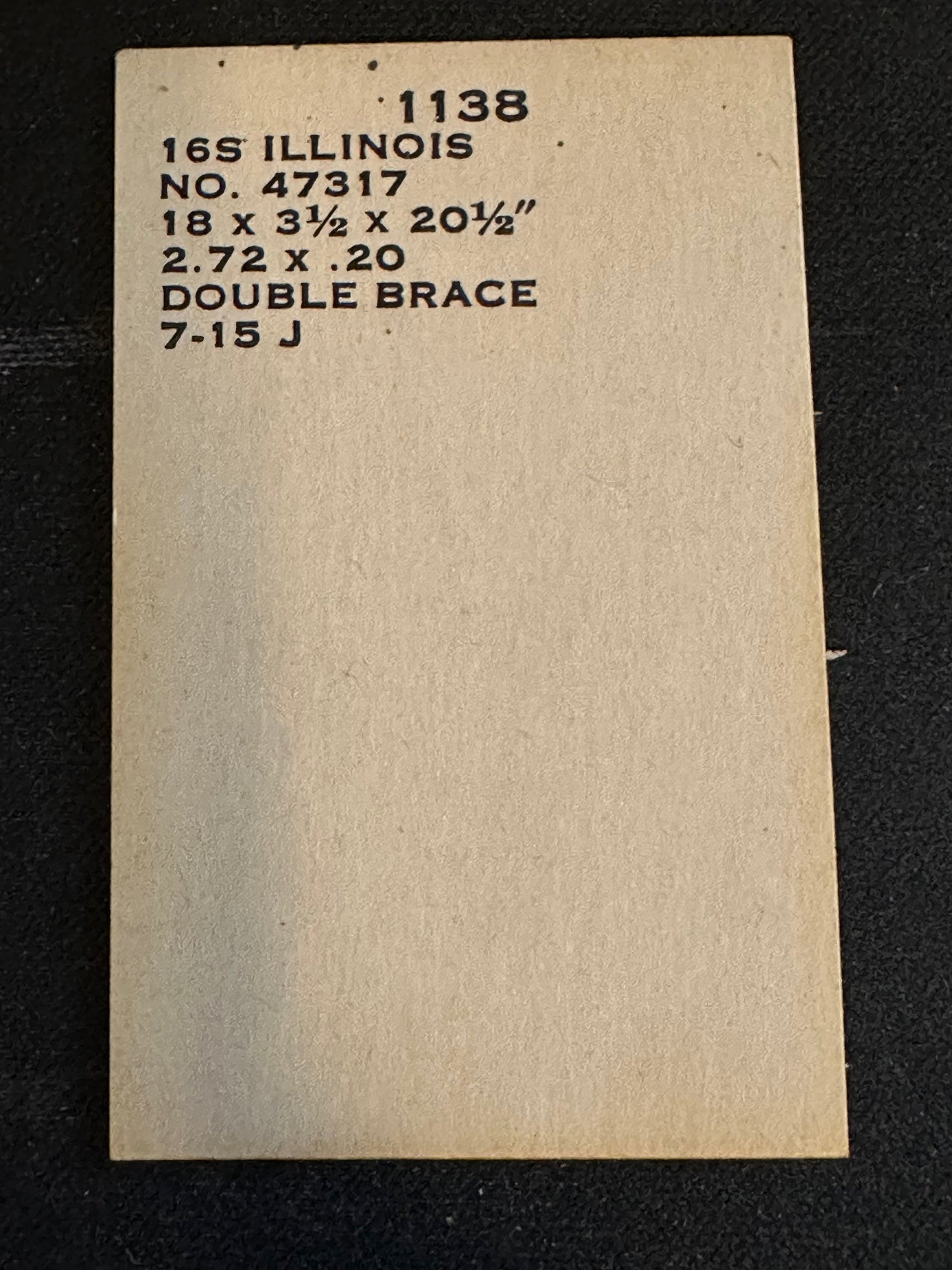 Comsco Mainspring #1138 for Illinois 16s Factory No. 47317 - Steel