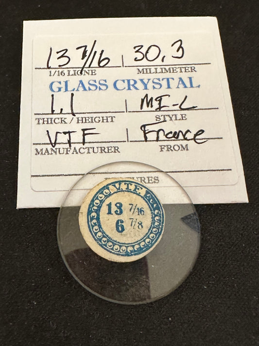 VTF Vintage Glass Watch Crystal 13-7/16 (~30.3mm) - NOS