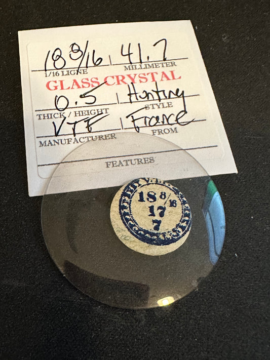 VTF Vintage Glass Hunting Case Watch Crystal 18-8/16 (~41.7mm) - NOS