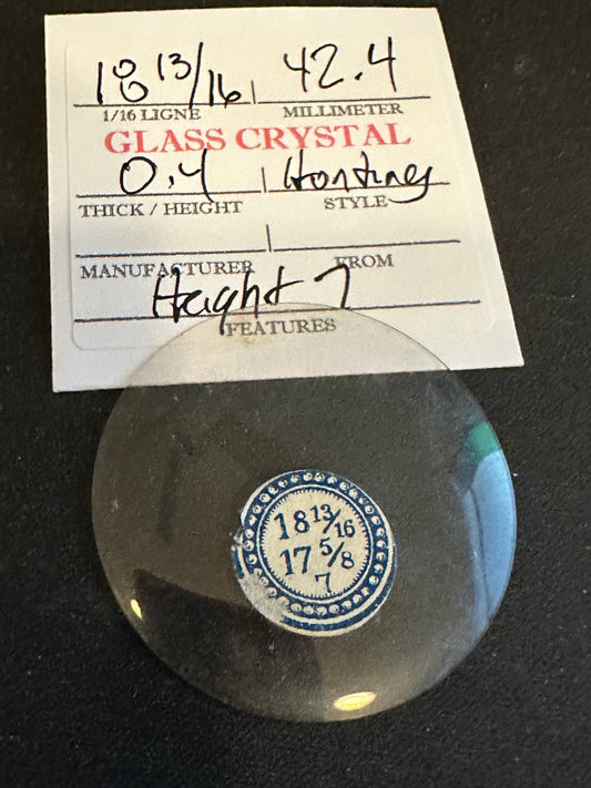 Vintage Glass Hunting Case Watch Crystal 18-13/16 (~42.4mm) - NOS