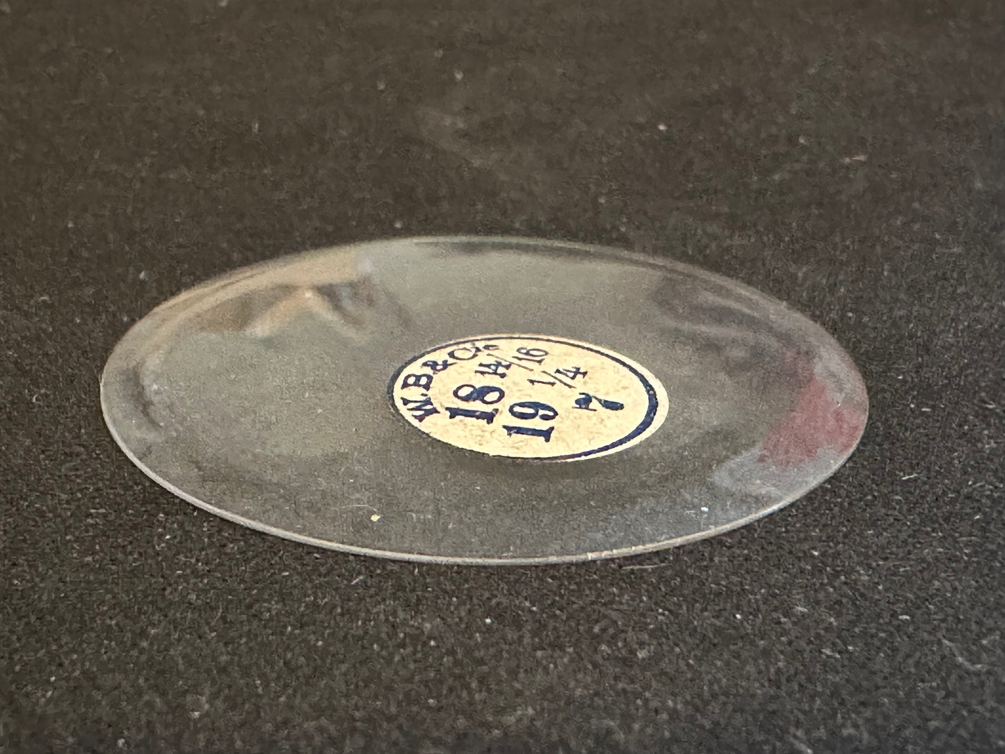 W. B. & C. Vintage Glass Hunting Case Watch Crystal 18-14/16 (~42.6mm) - NOS