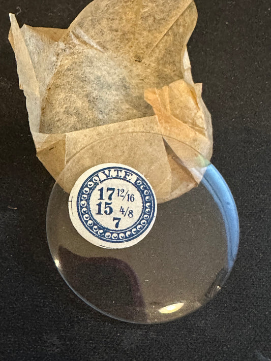 VTF Vintage Glass Hunting Case Watch Crystal 17-12/16 (~40.0mm) - NOS