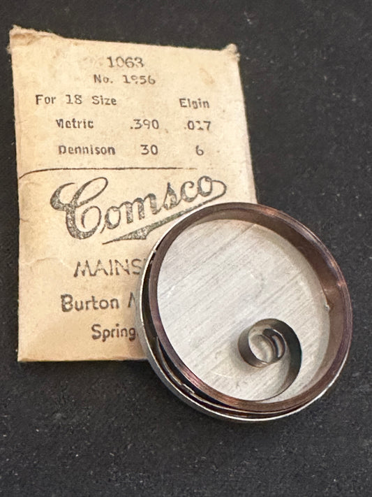 Comsco Mainspring #1063 for 18s Elgin No. 1956 - Steel