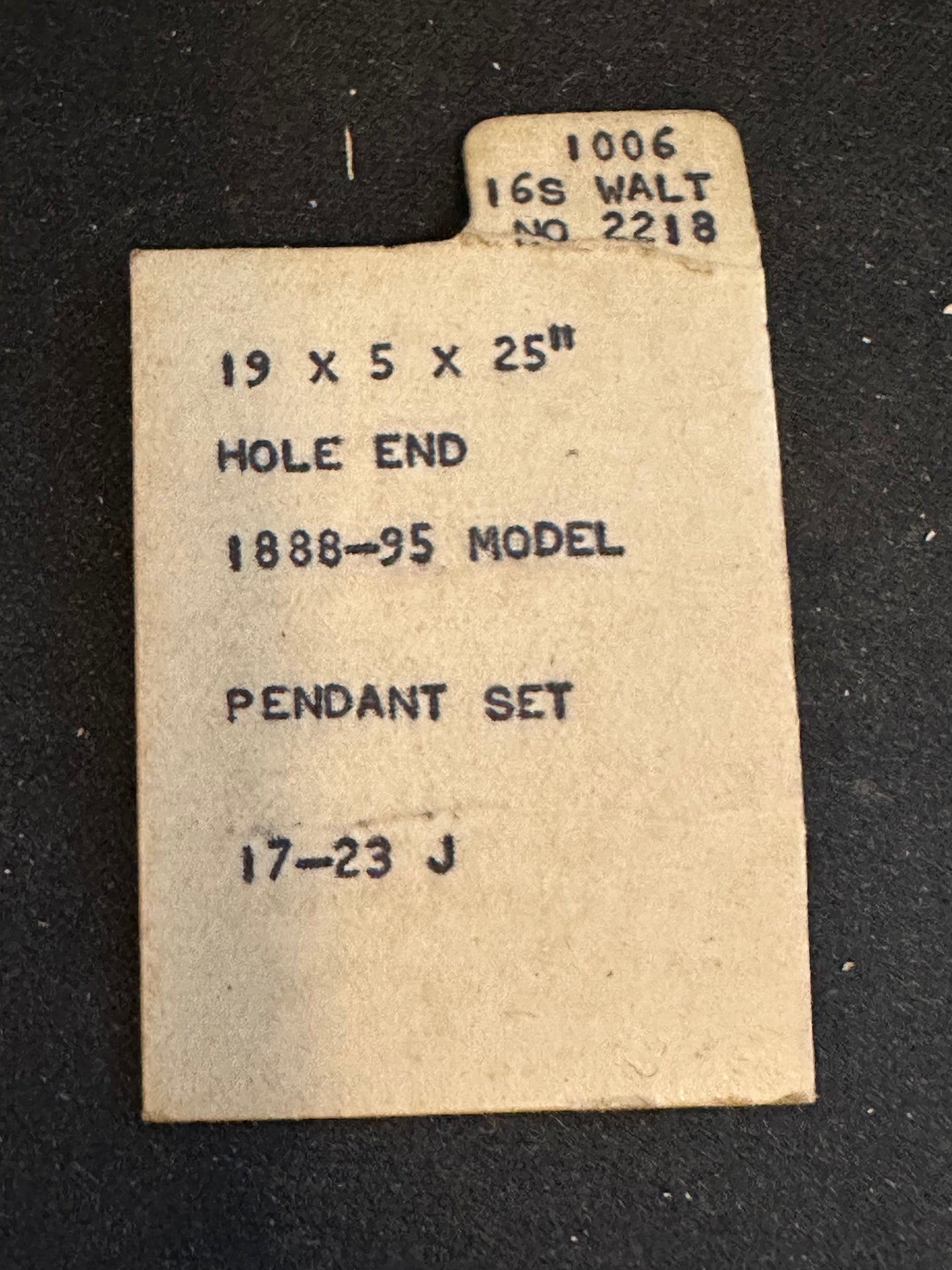 Comsco Mainspring #1006 for Waltham 16s Factory No. 2218 - Steel