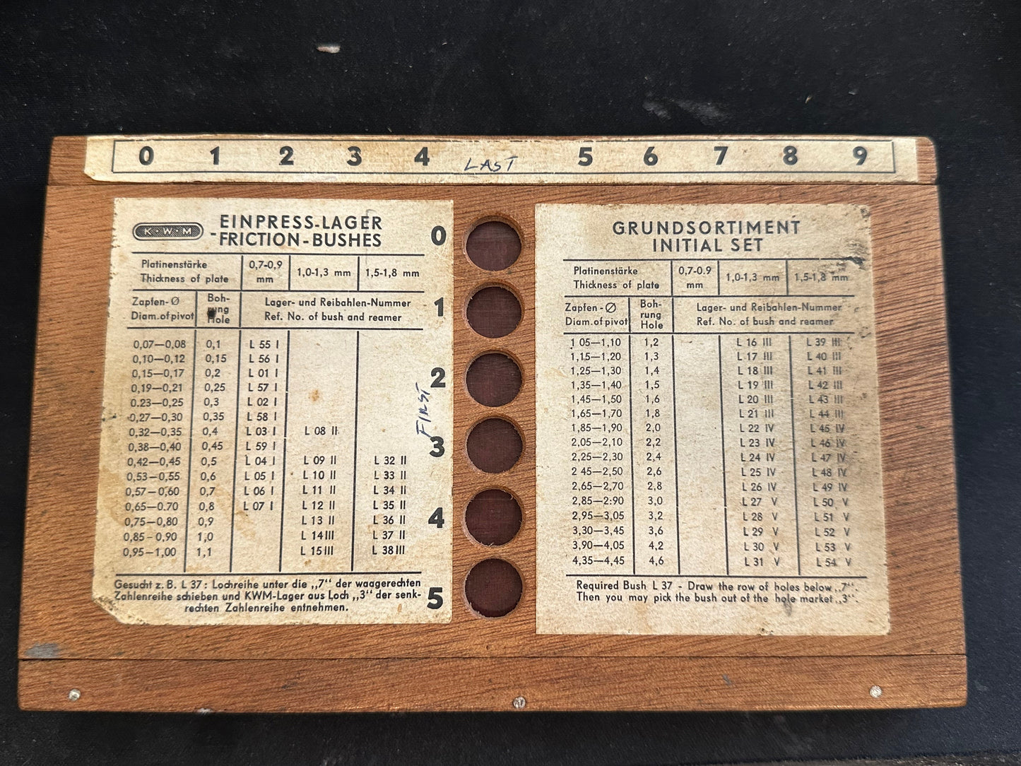 KWM Grundsortiment Initial Set - Large Assortment of Brass Bushings for Clocks