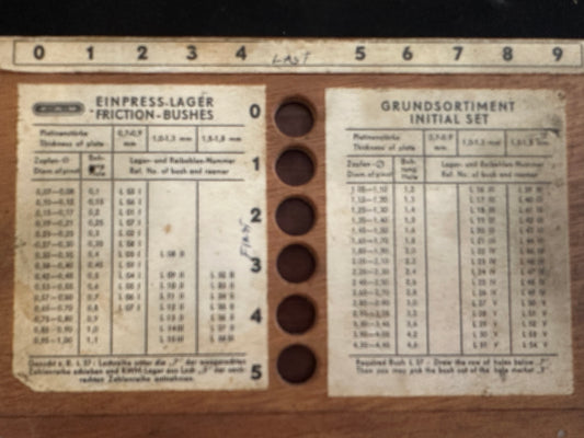 KWM Grundsortiment Initial Set - Large Assortment of Brass Bushings for Clocks