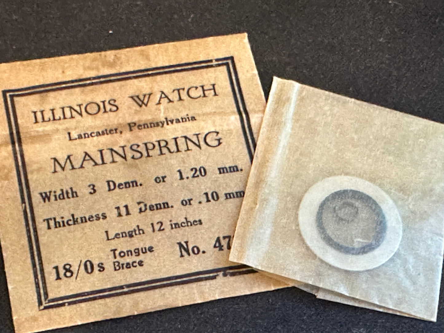 Illinois Factory Mainspring No. 47380 for 18/0s Models - Steel