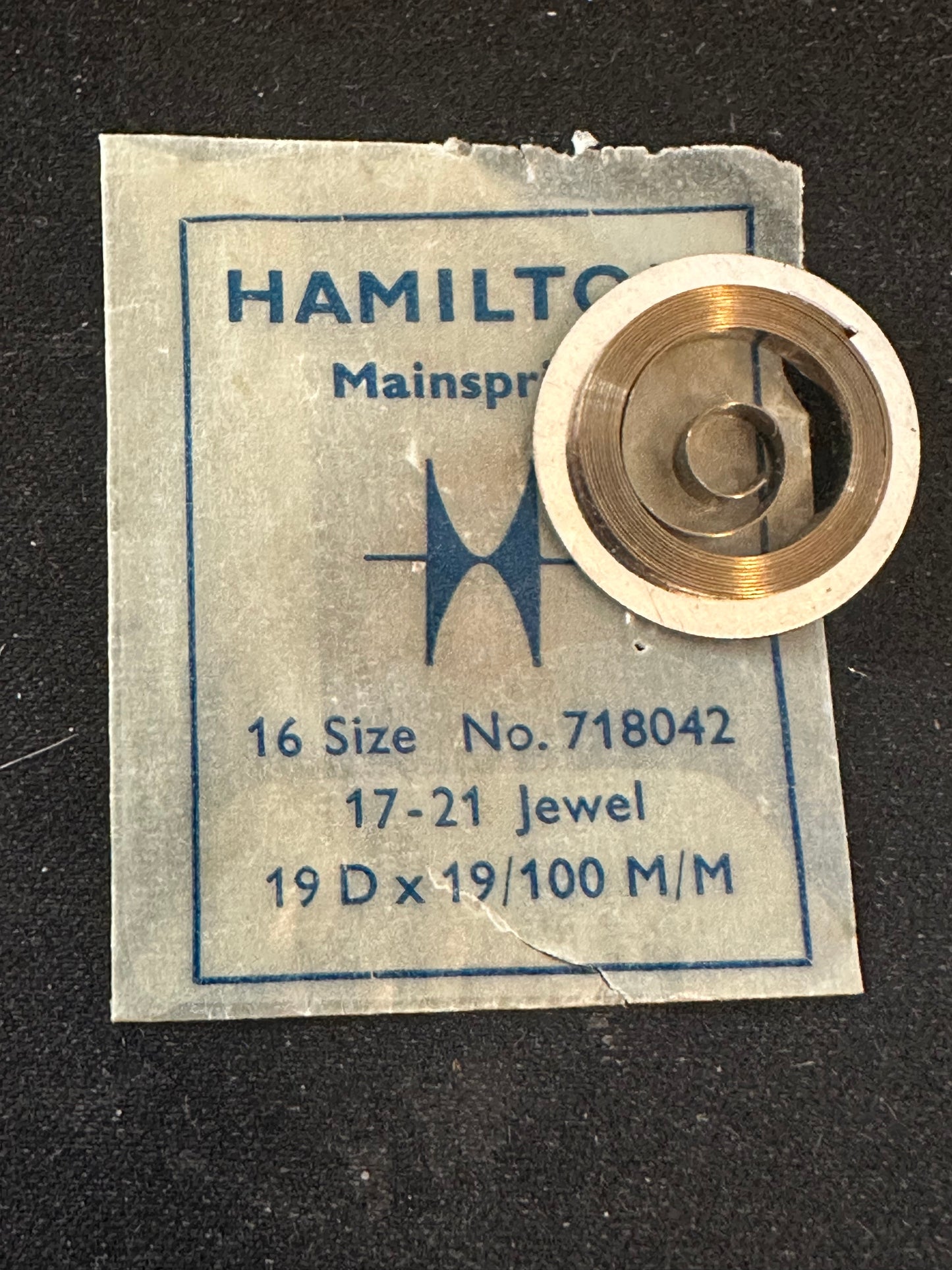 Hamilton Factory Mainspring for 16s 17-21j Factory No. 718042 (317) - Steel