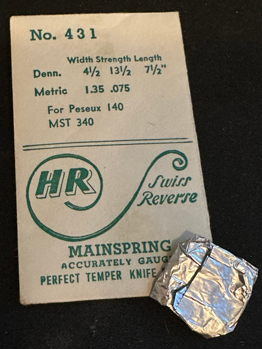 HR Mainspring No. 431 for MST 325, Peseux 140 - Steel